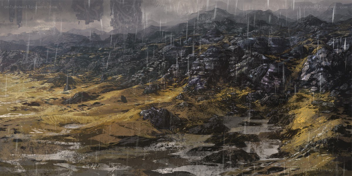 rainy mountain landscape