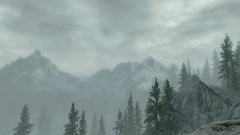 Rainy Mountain Landscape — Gray