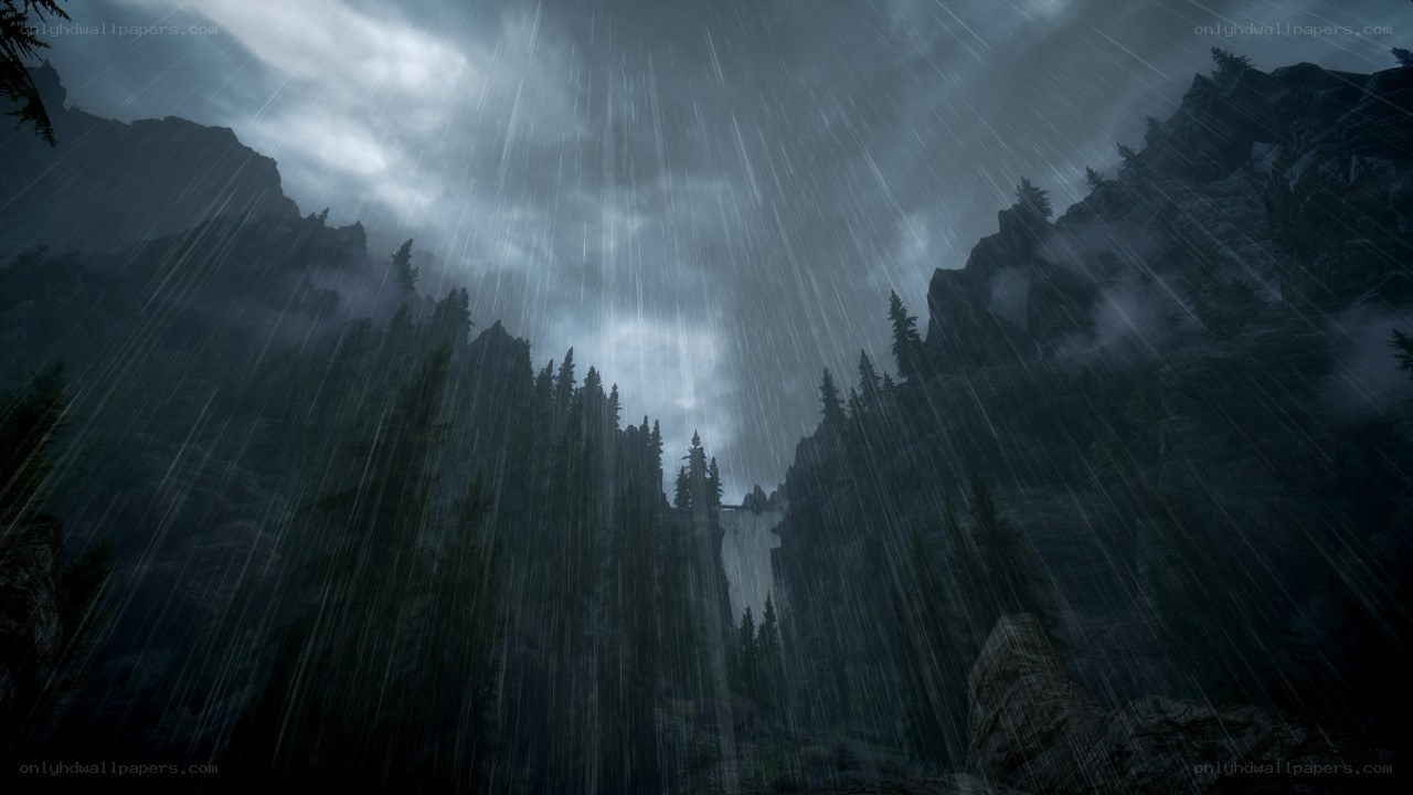 rainy mountain valley