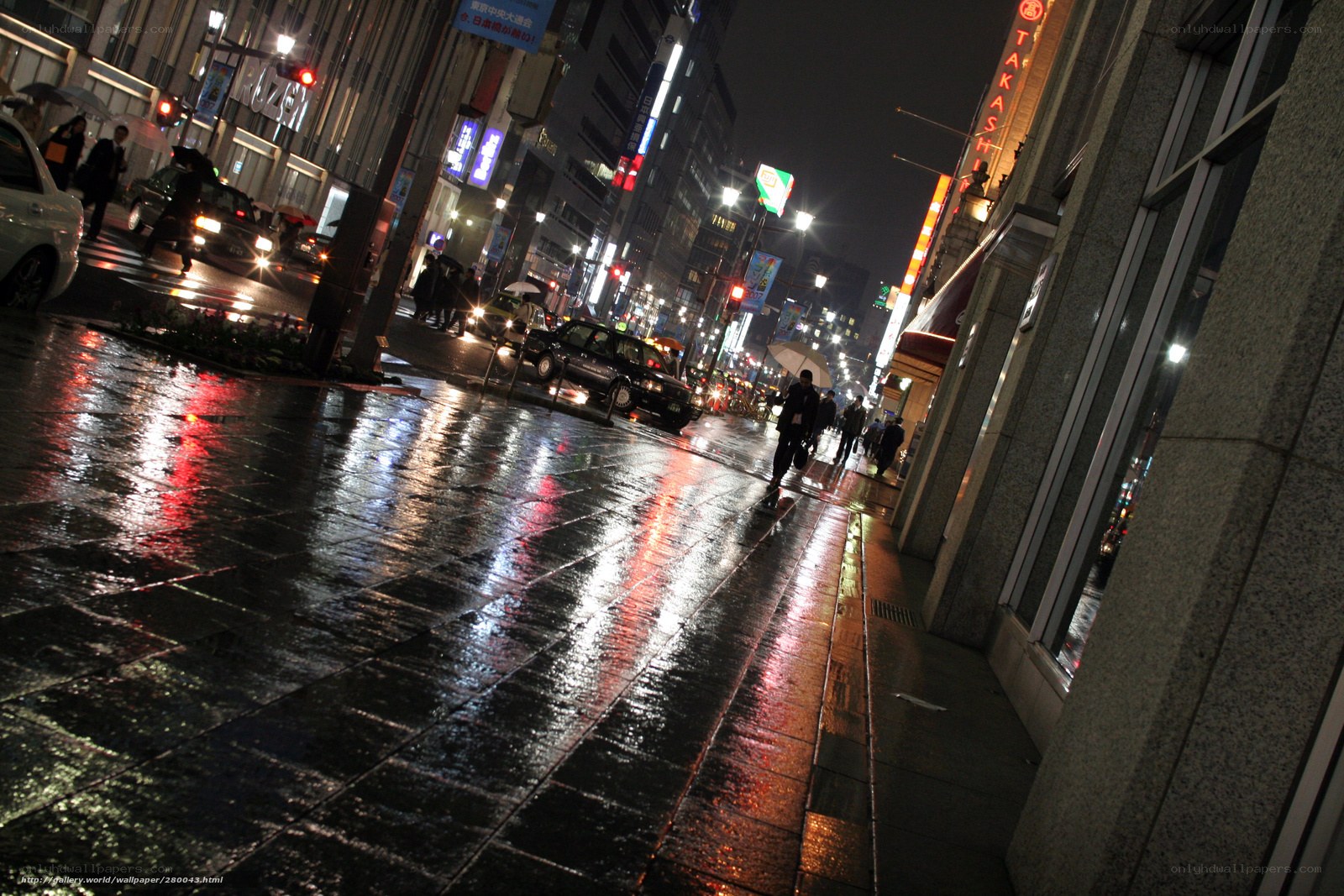 rainy night in a city
