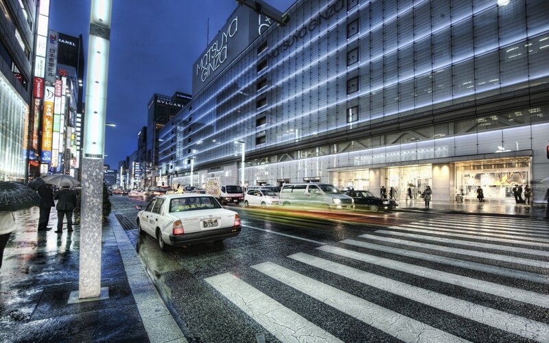 Rainy night in Matsuya Ginza