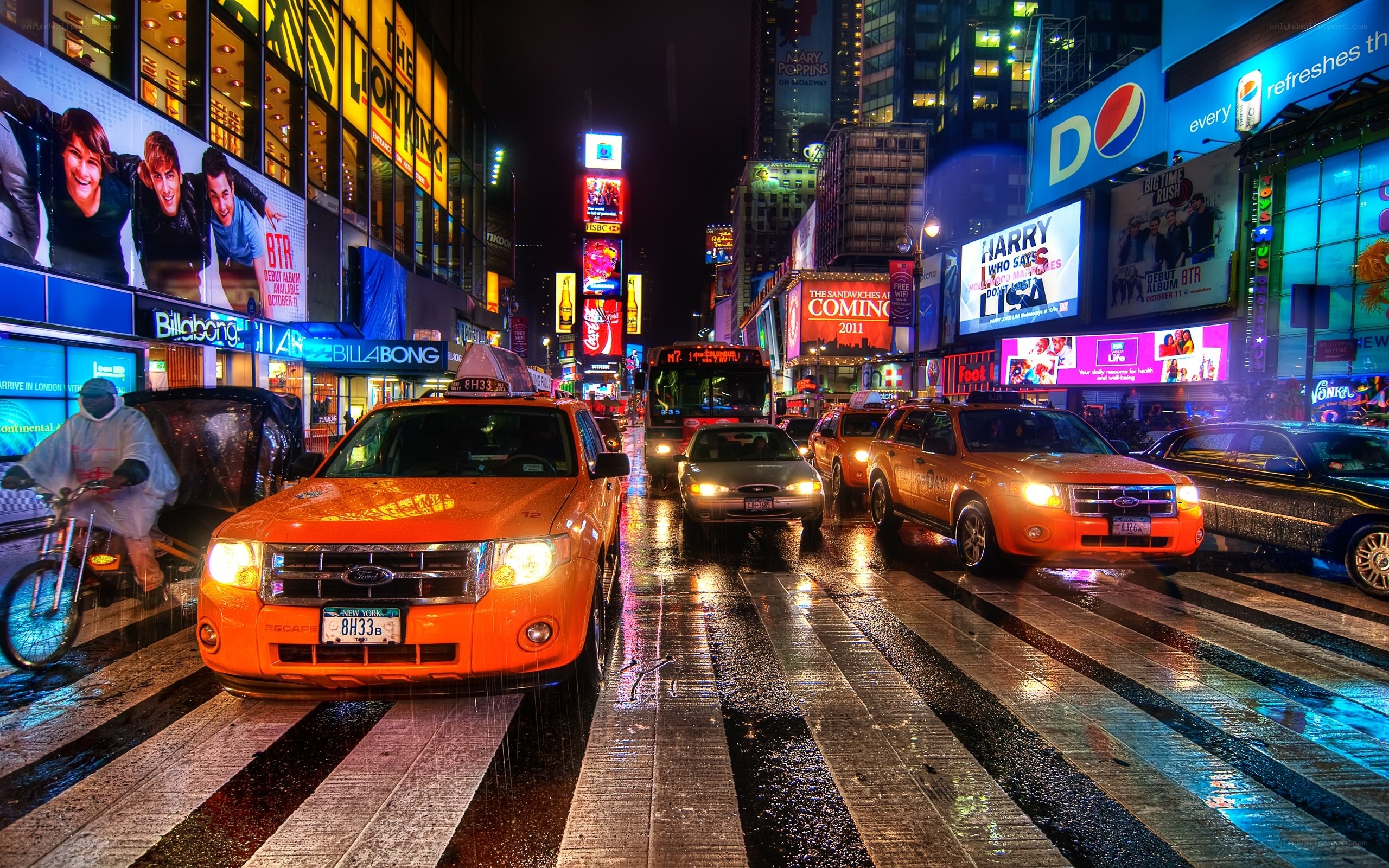 Rainy night in Times Square