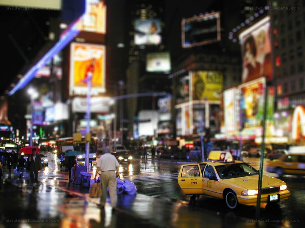 Rainy night in Times Square