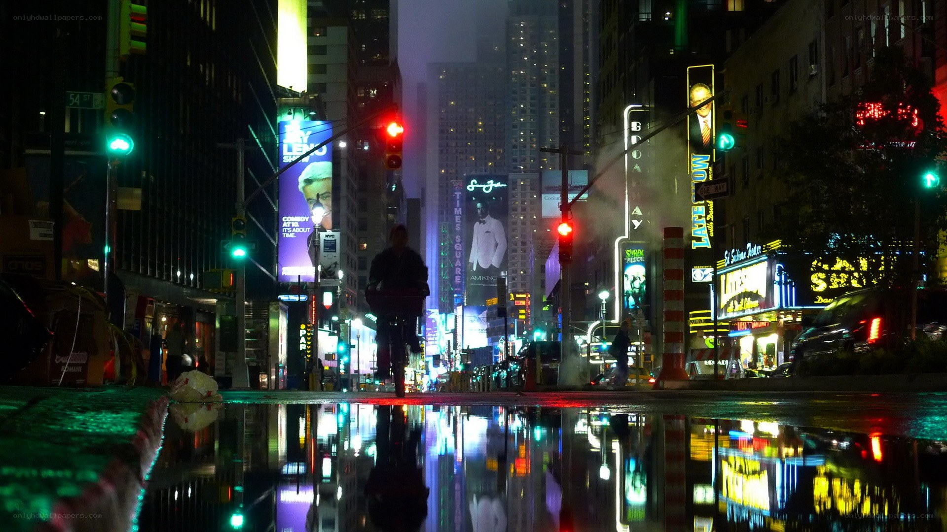 Rainy night in Times Square