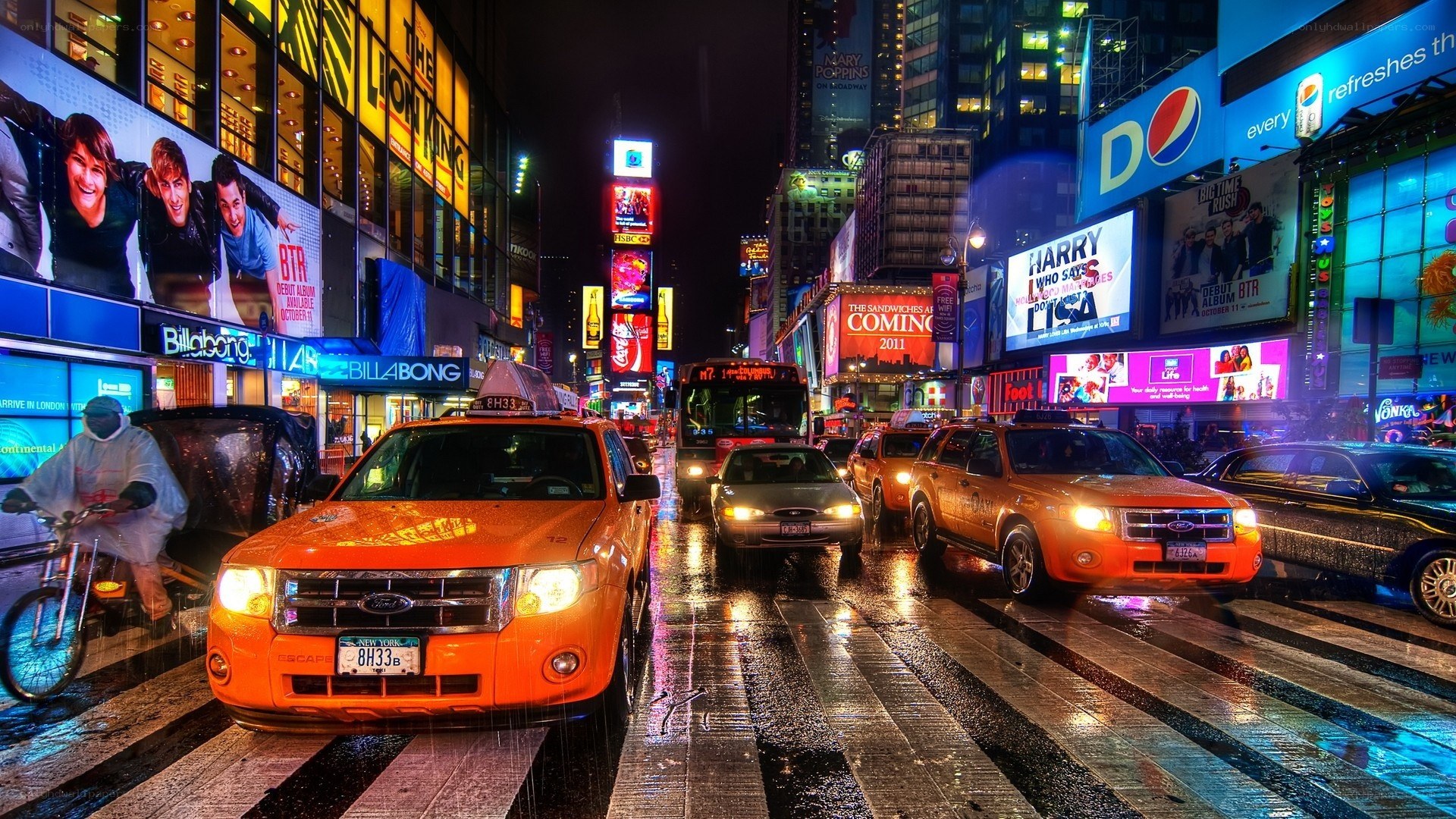 Rainy night in Times Square