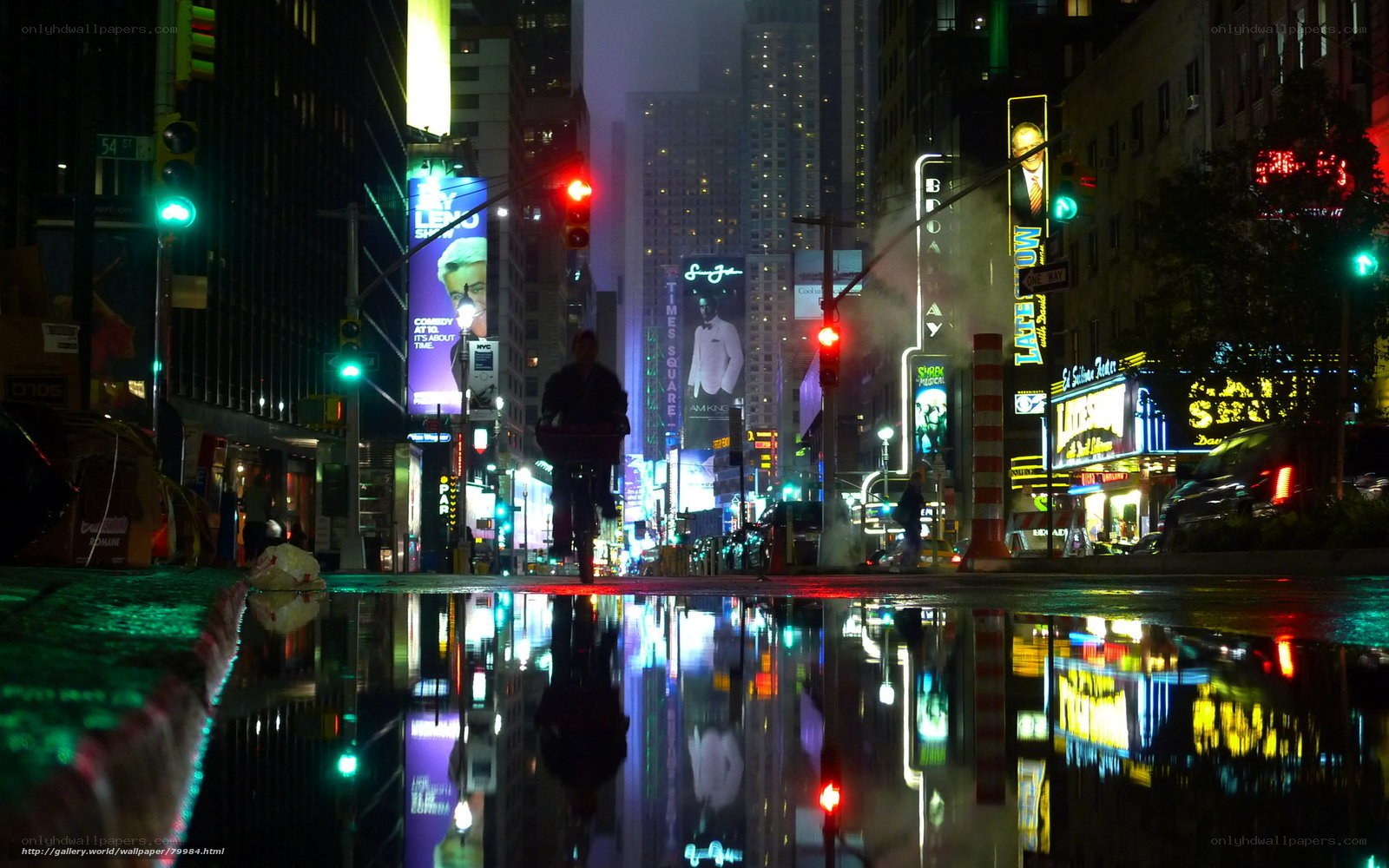 rainy night in times square