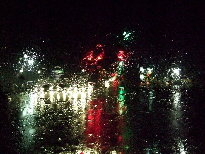 rainy night lights