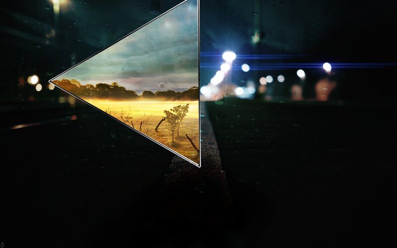 Rainy Night Scene — Black