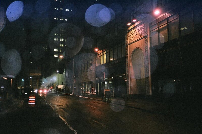 rainy night street in the city