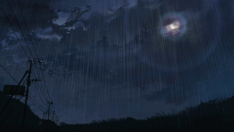 Rainy night with moon