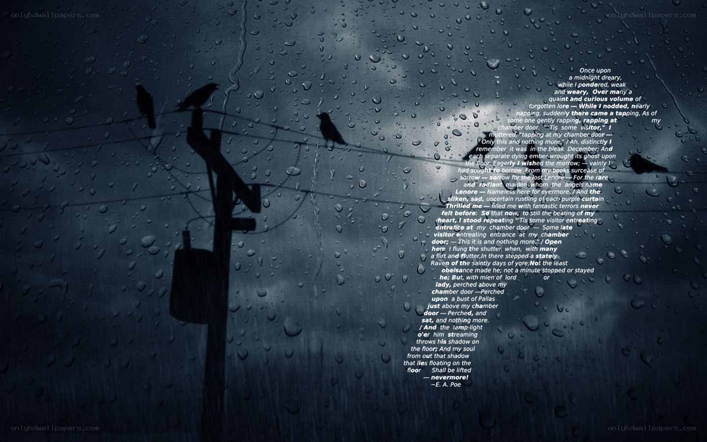 Rainy night with poem