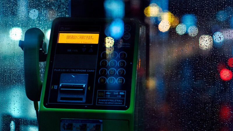 Rainy Phone Booth — Green