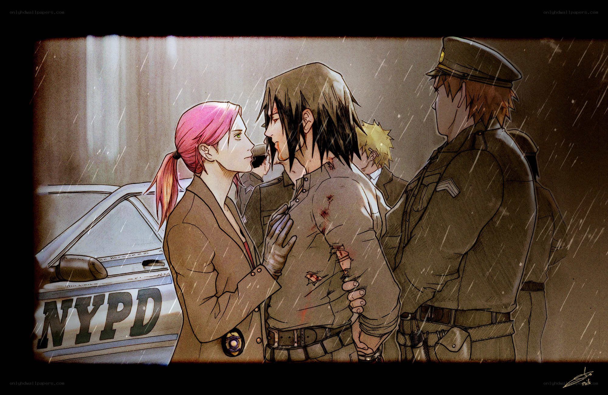 Rainy police station reunion