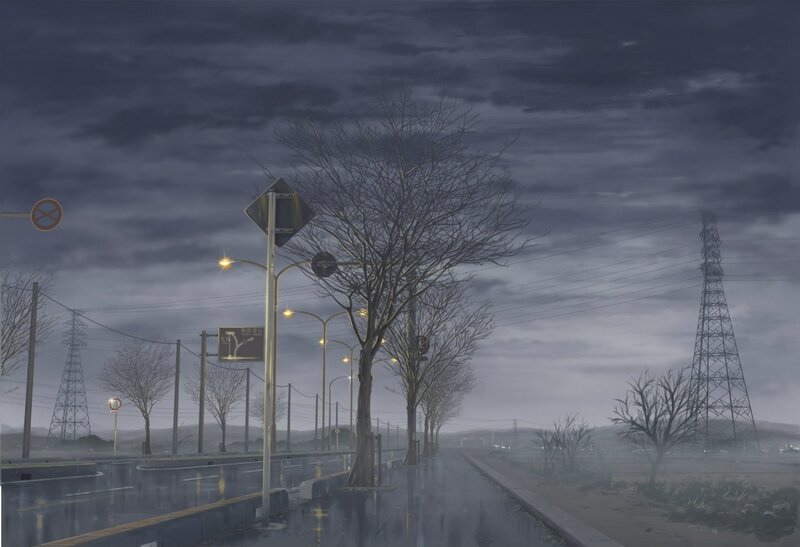 Rainy Road at Dusk — Gray, Dreary