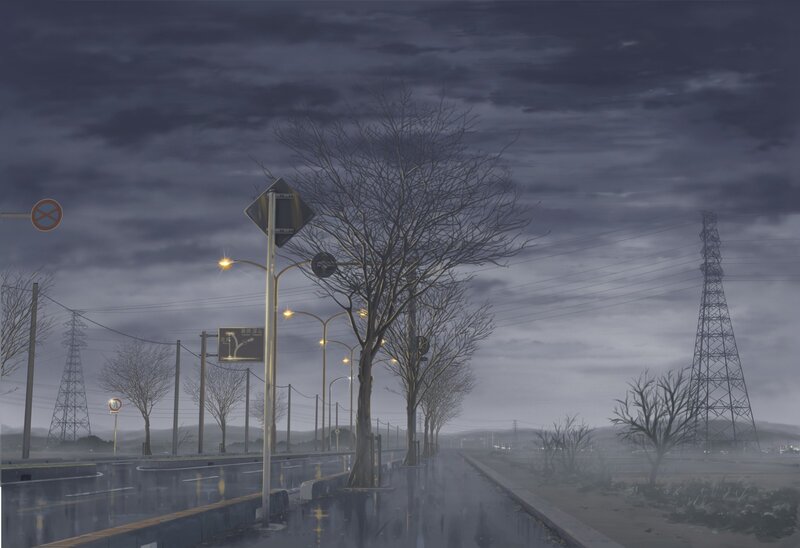 Rainy Road at Dusk — Gray