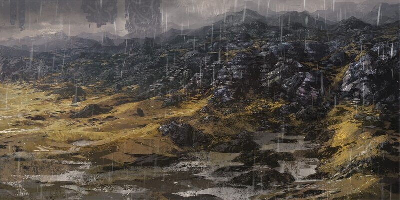 Rainy Rocky Landscape