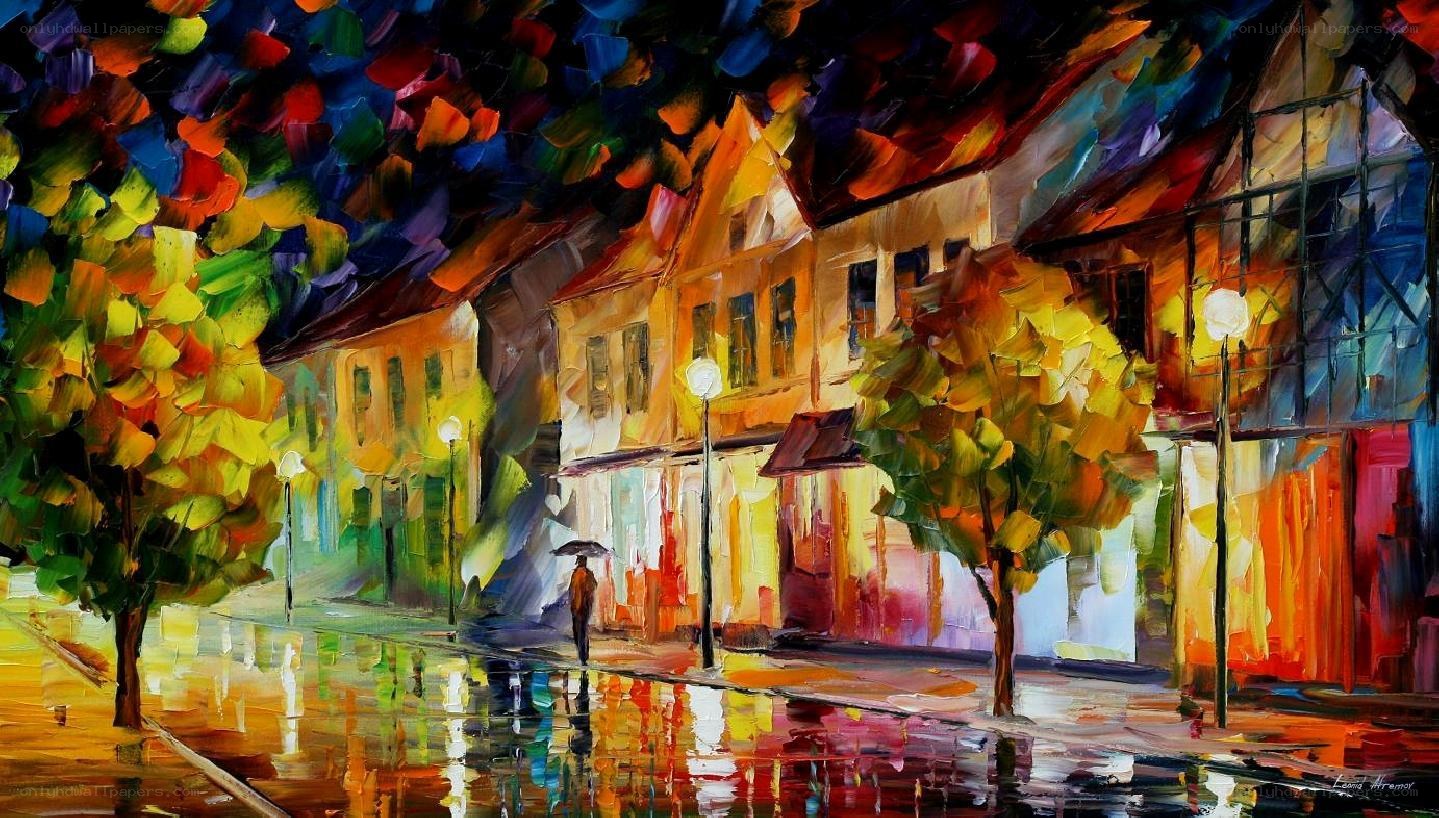 Rainy Street at Night
