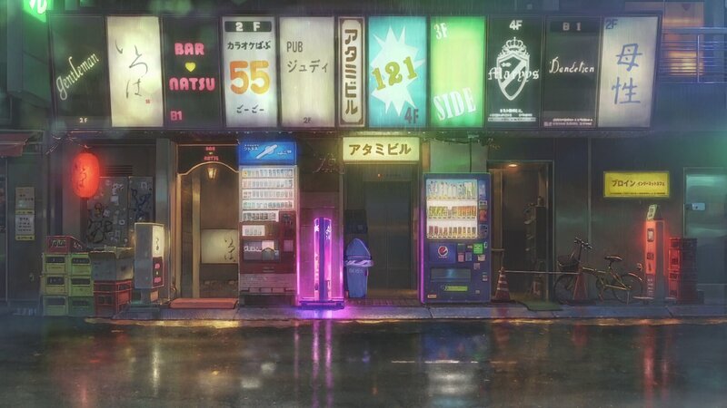Rainy Street at Night — Purple