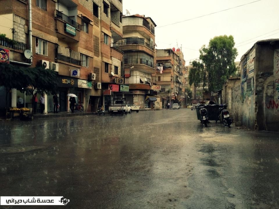 rainy street in a city