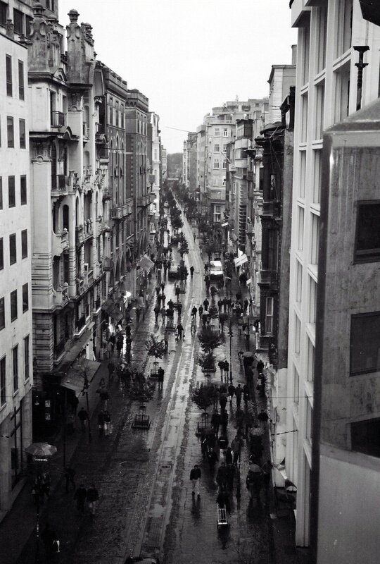 Rainy street in Istanbul