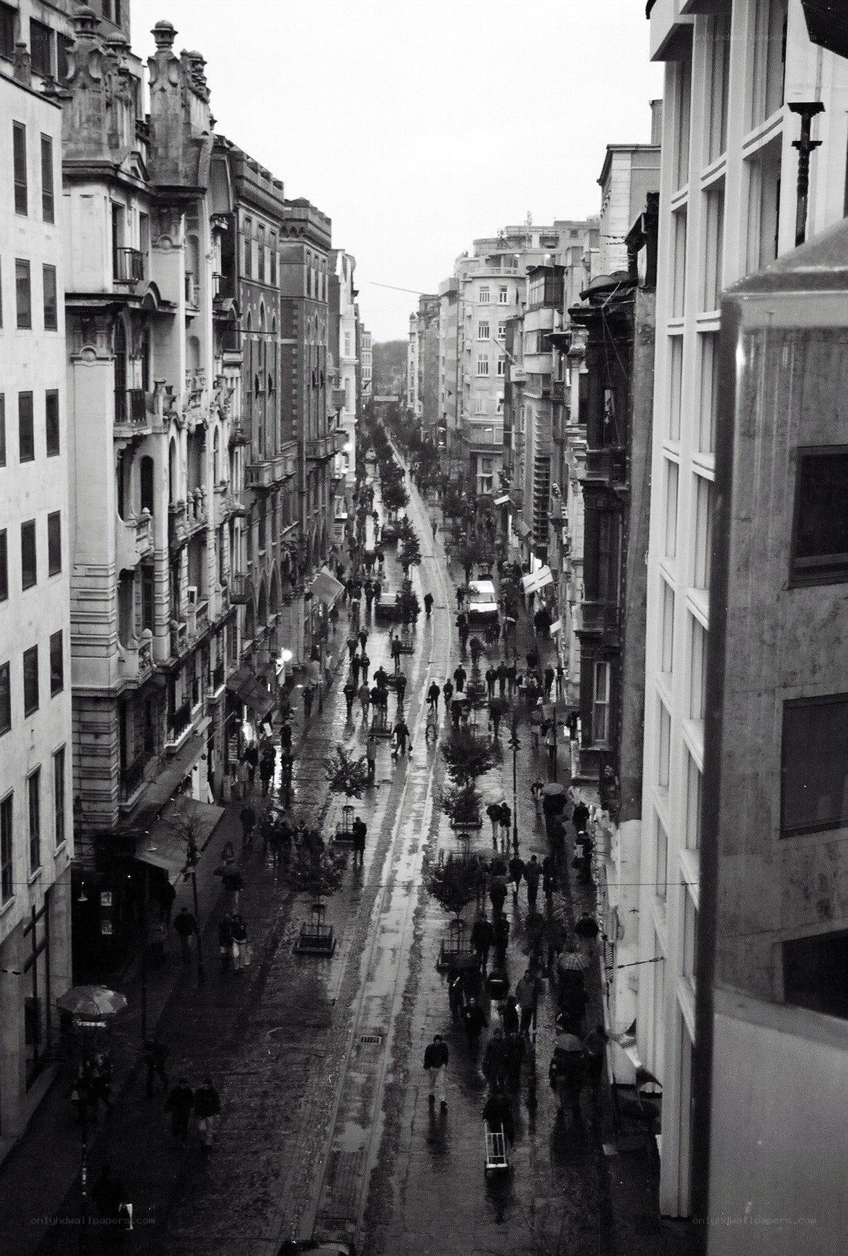 Rainy street in Istanbul