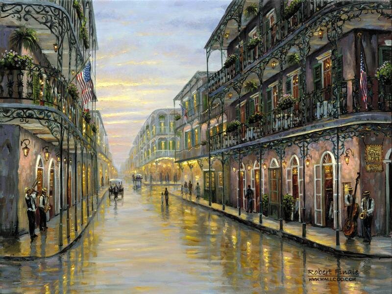Rainy street in New Orleans