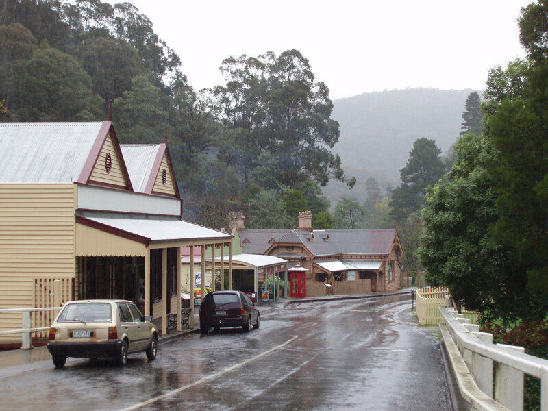 Rainy Street in Village