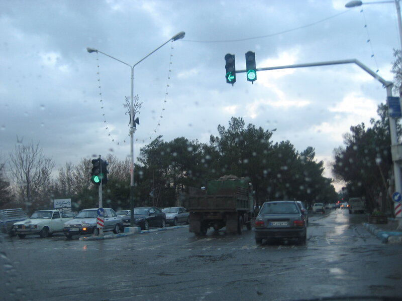 Rainy Street Intersection