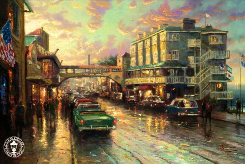 Rainy Street Scene — Green, Dramatic, Sunset