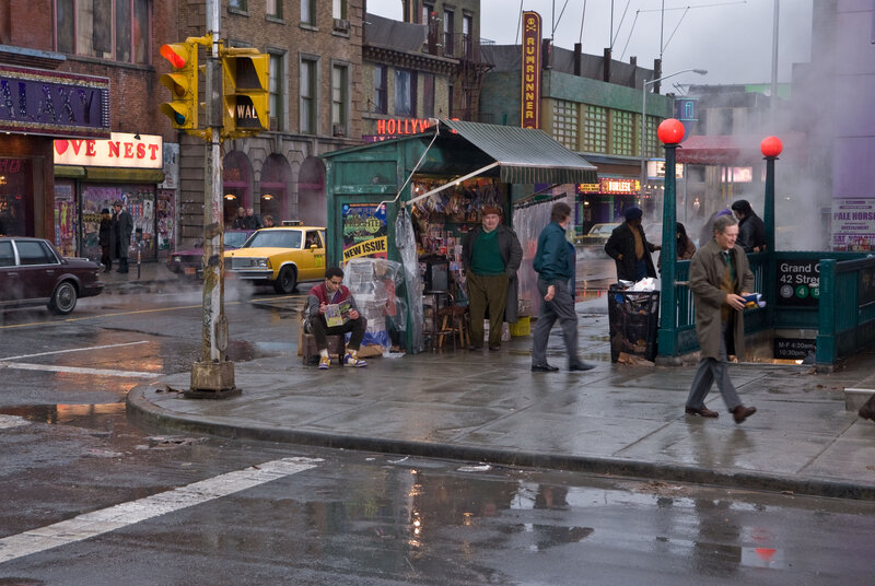 Rainy street scene in New York