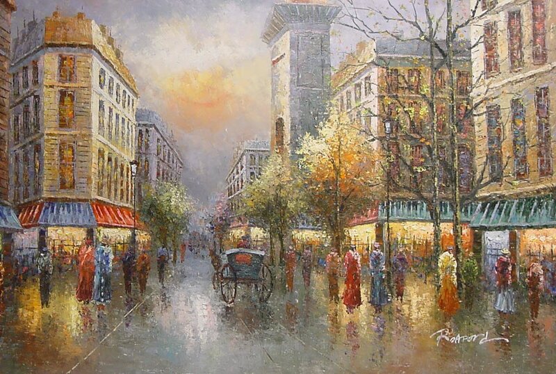 Rainy Street Scene — Yellow