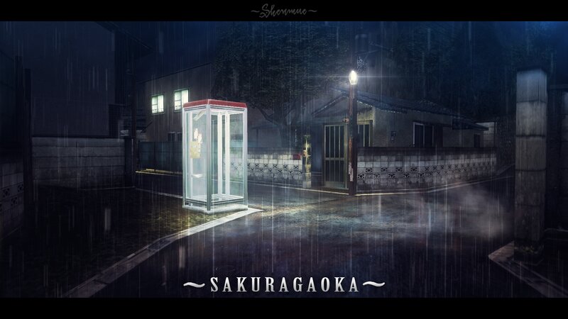 Rainy Street with Phone Booth