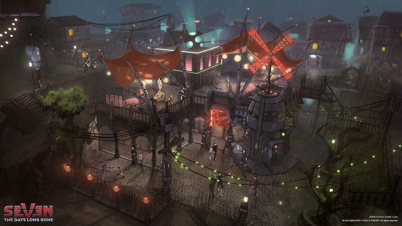 Rainy Town Square