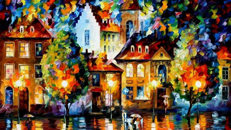 Rainy Town Street — Yellow
