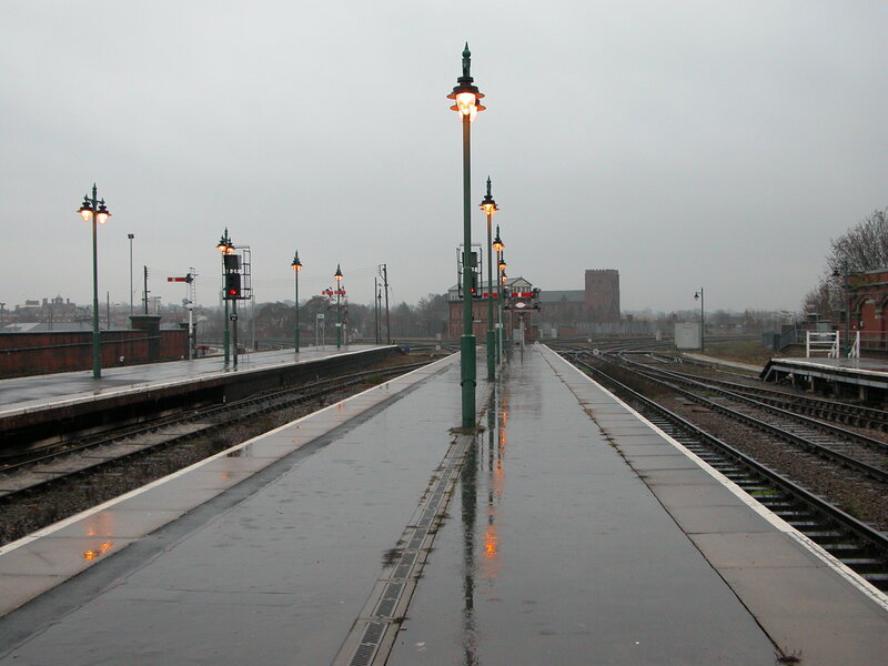 rainy train station platform