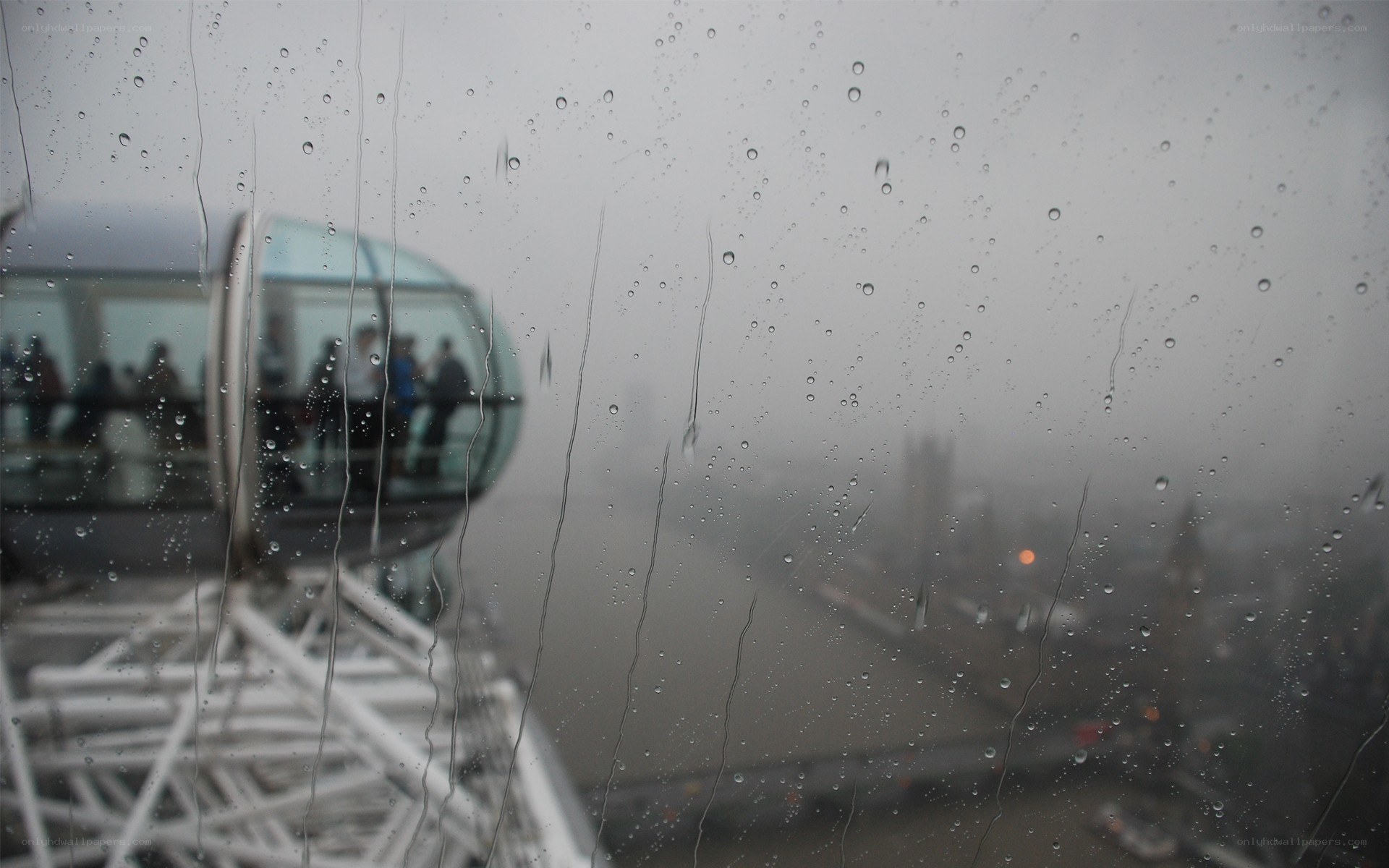 Rainy view from London Eye