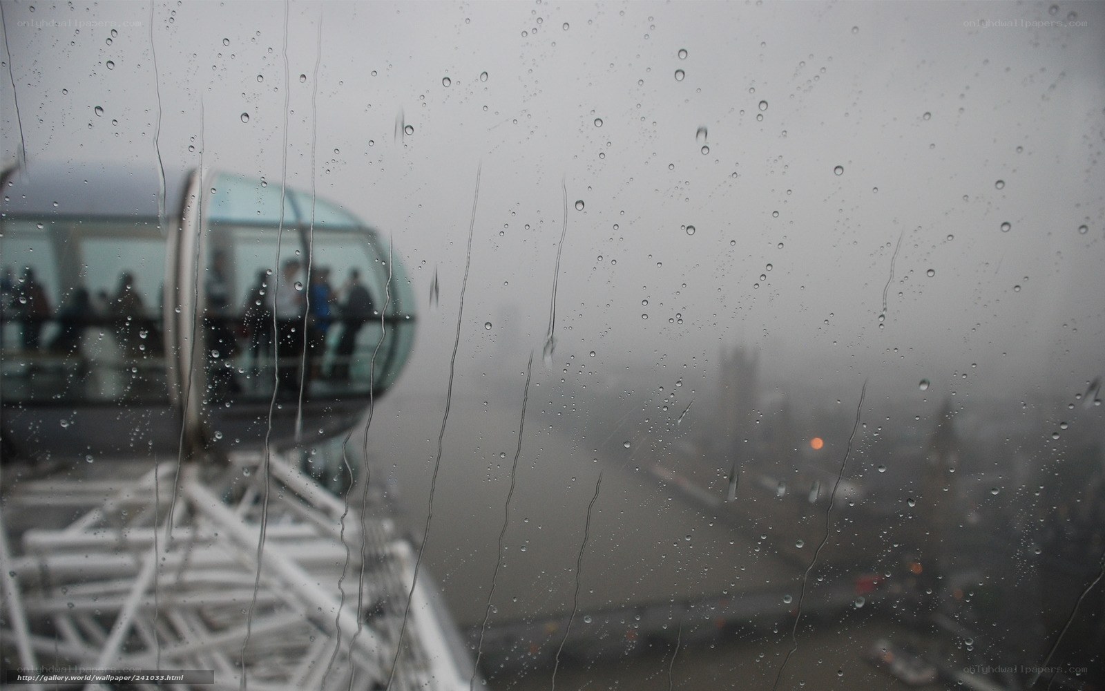 Rainy view from London Eye