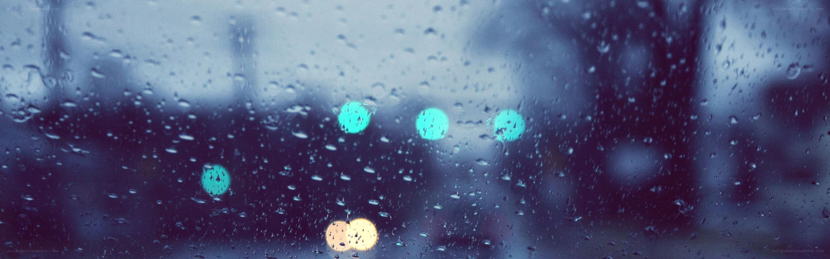 rainy window with city lights