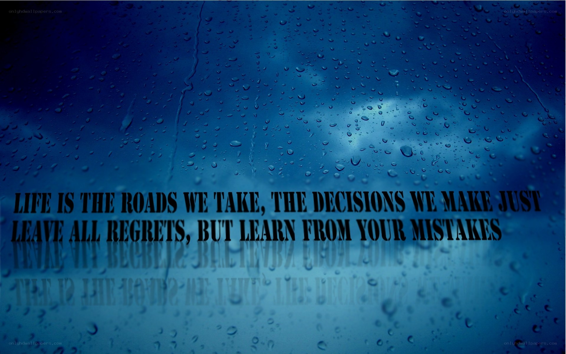 rainy window with quote
