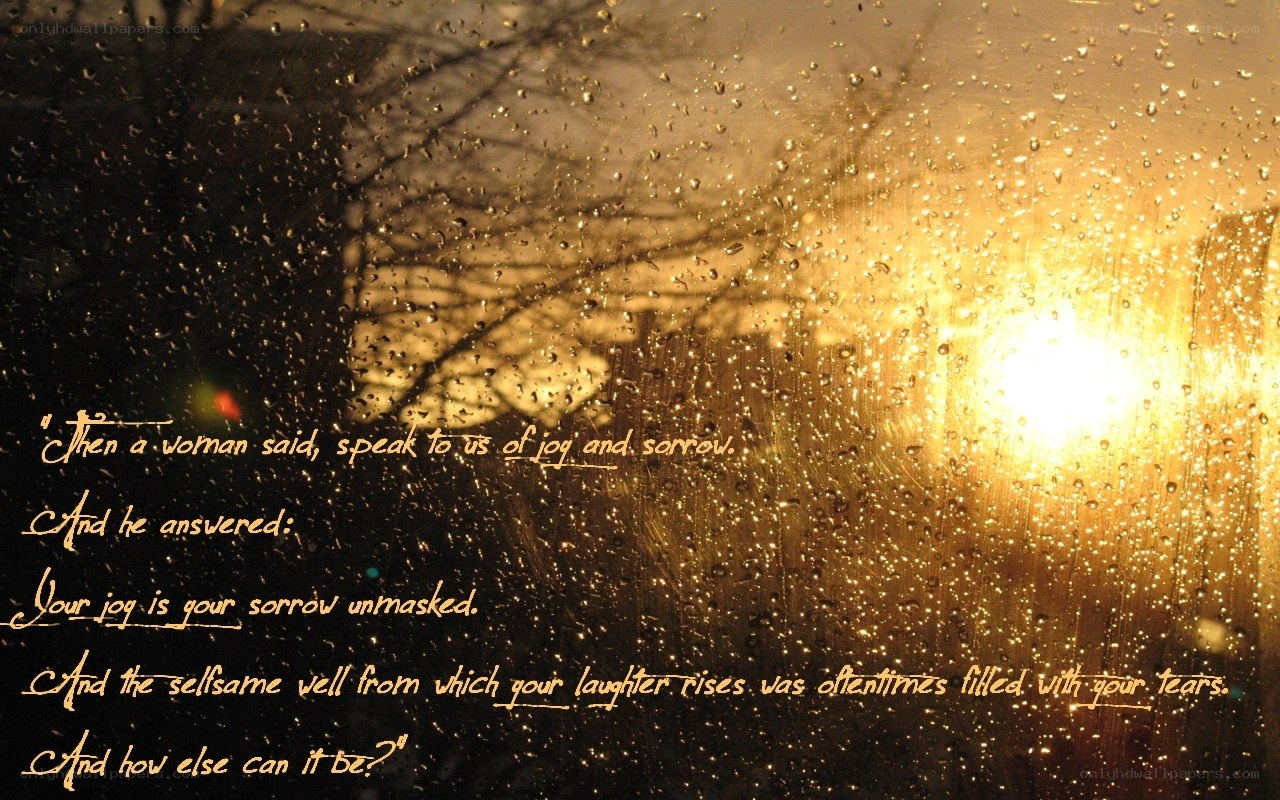Rainy window with quote