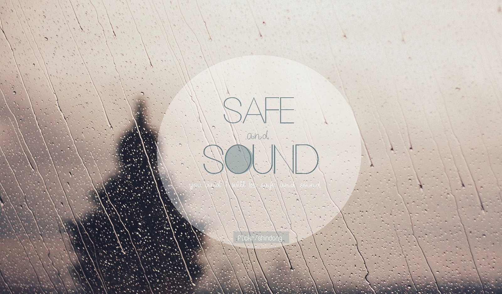 rainy window with text overlay