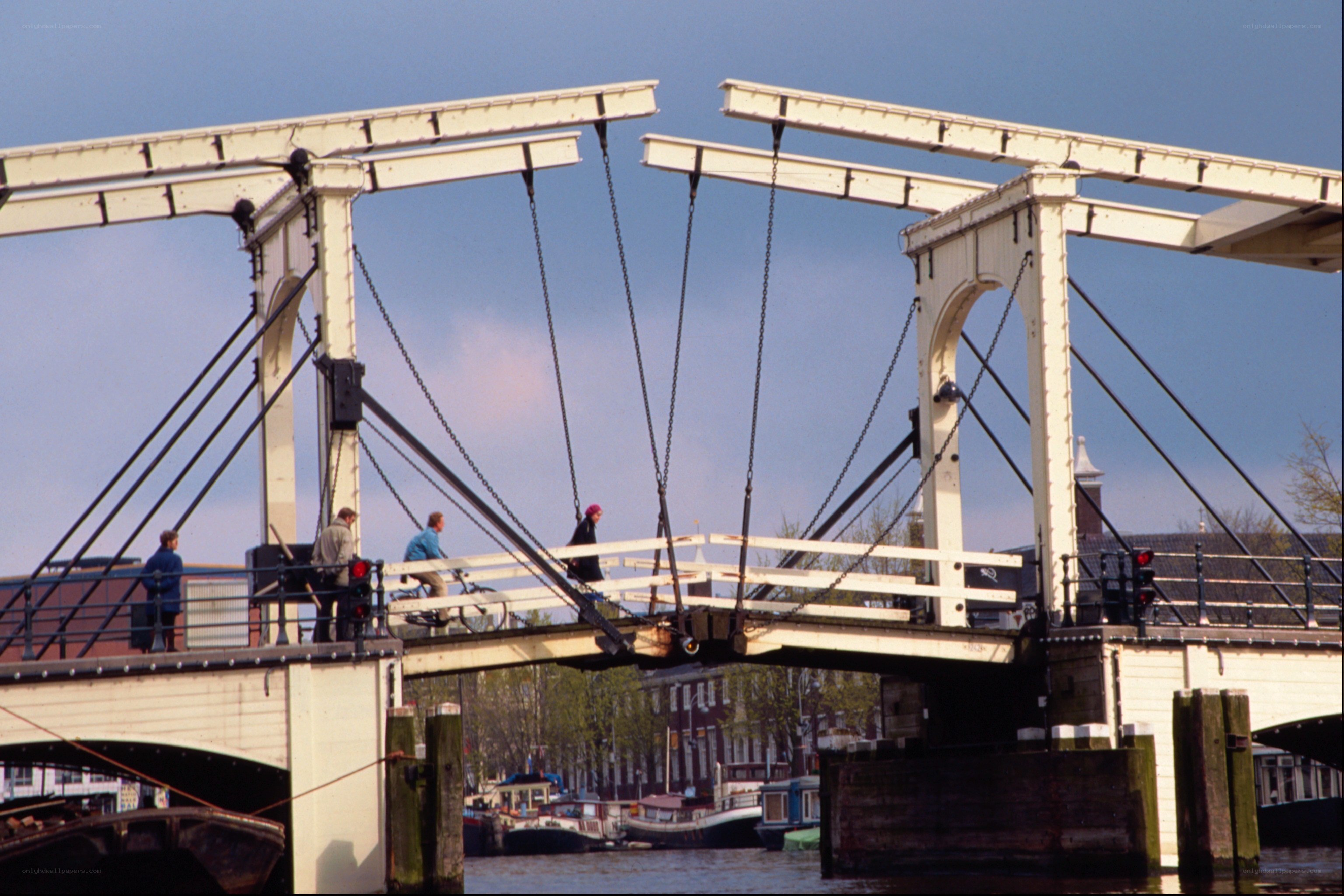 raised drawbridge in amsterdam