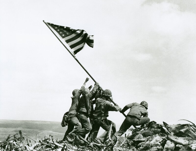 Raising the flag at Iwo Jima