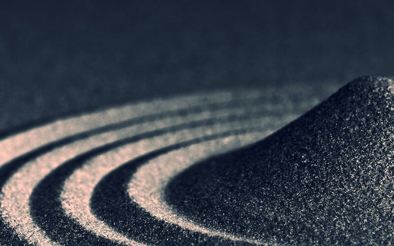 Raked Sand in Zen Garden