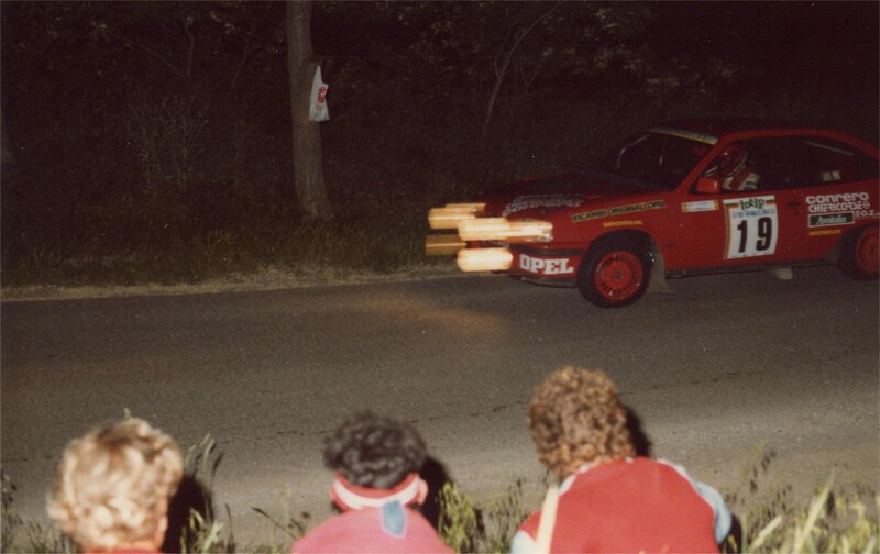 Rally car at night