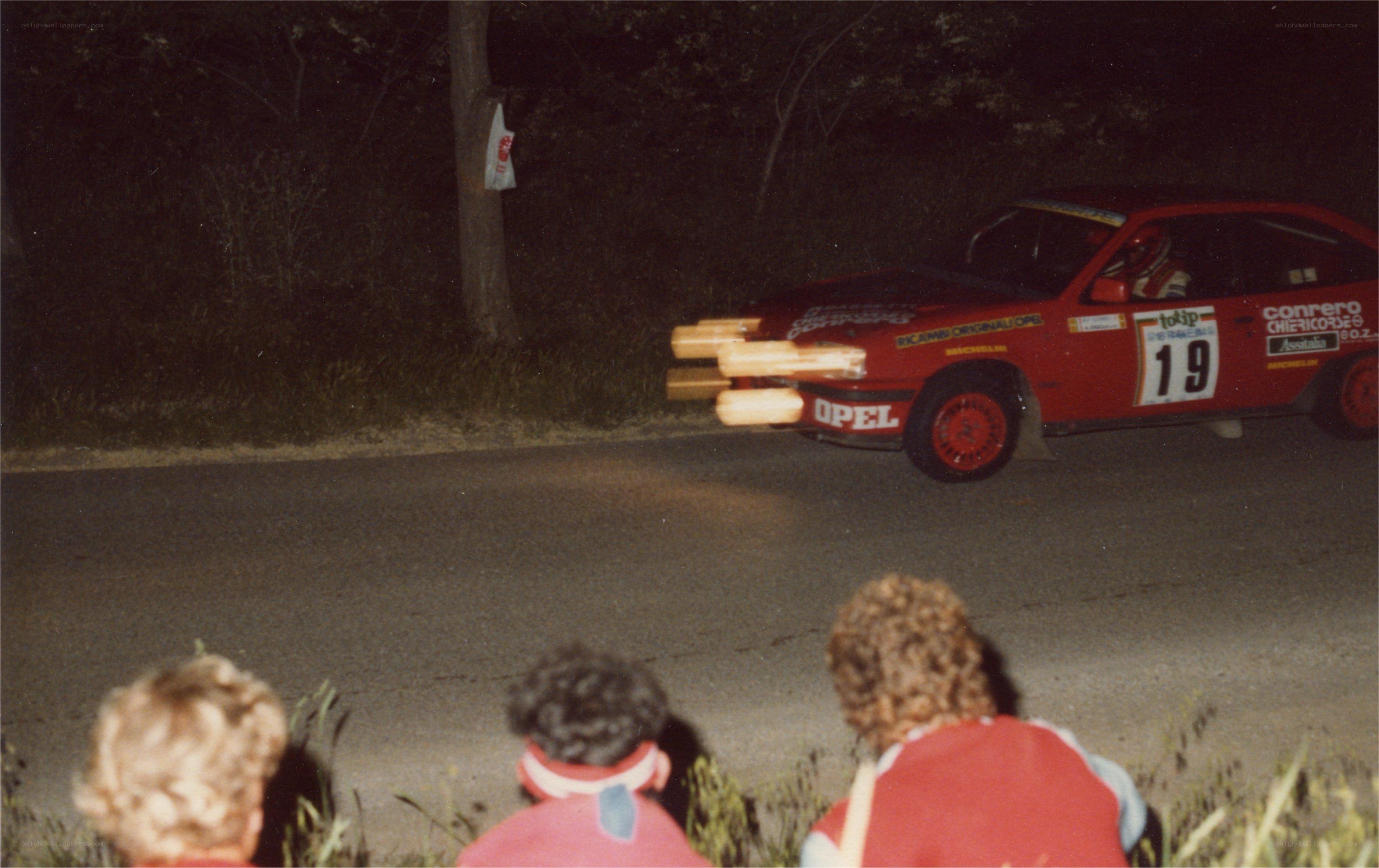 Rally car at night