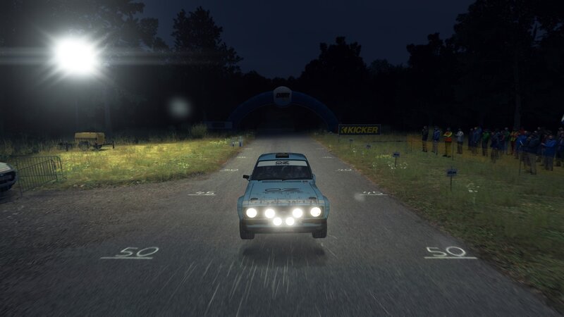 Rally Car at Night — Blue