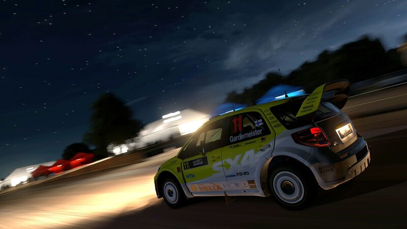 Rally Car at Night — Green, Dynamic