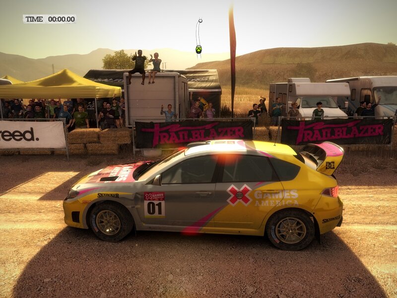 Rally Car at Start Line — Yellow