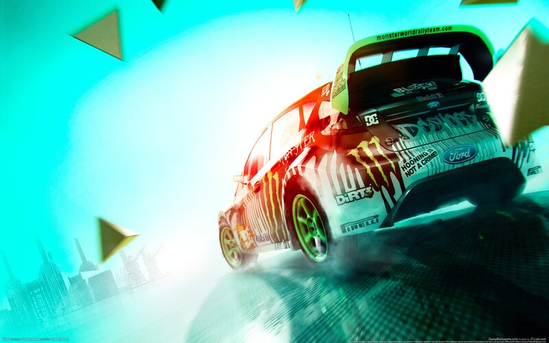 Rally Car Drifting — Cyan, Dynamic